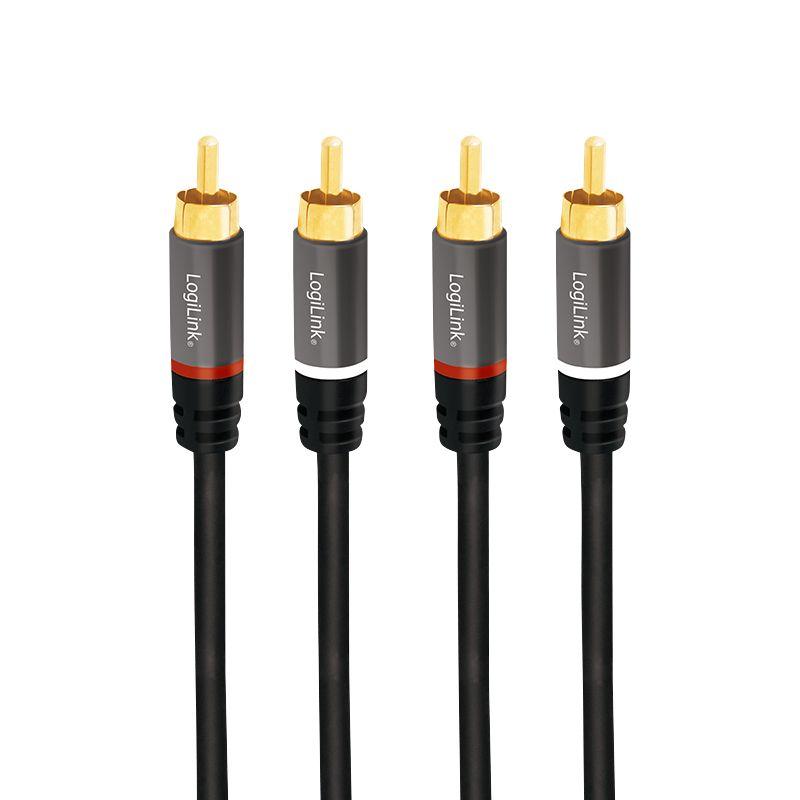 Cabo de Áudio RCA LOGILINK CA1201 (0,5 m - 2 x RCA Macho - Preto) — miniatura 2
