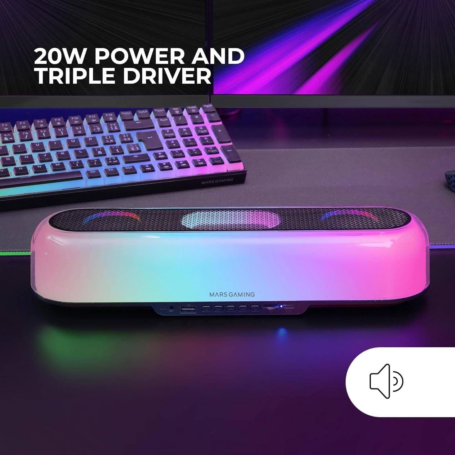 Barra de Som MARS GAMING MSB-ORB (20 W - USB Type-A para USB Type-C - Preto), miniatura 4