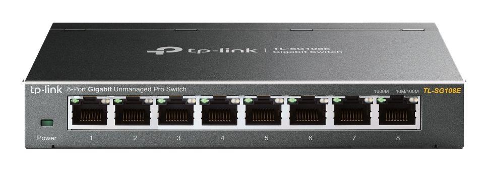 Switch de Rede TP-LINK TL-SG108E (Gigabit Ethernet - 1,5 MB - 16 Gbit/s - Preto)