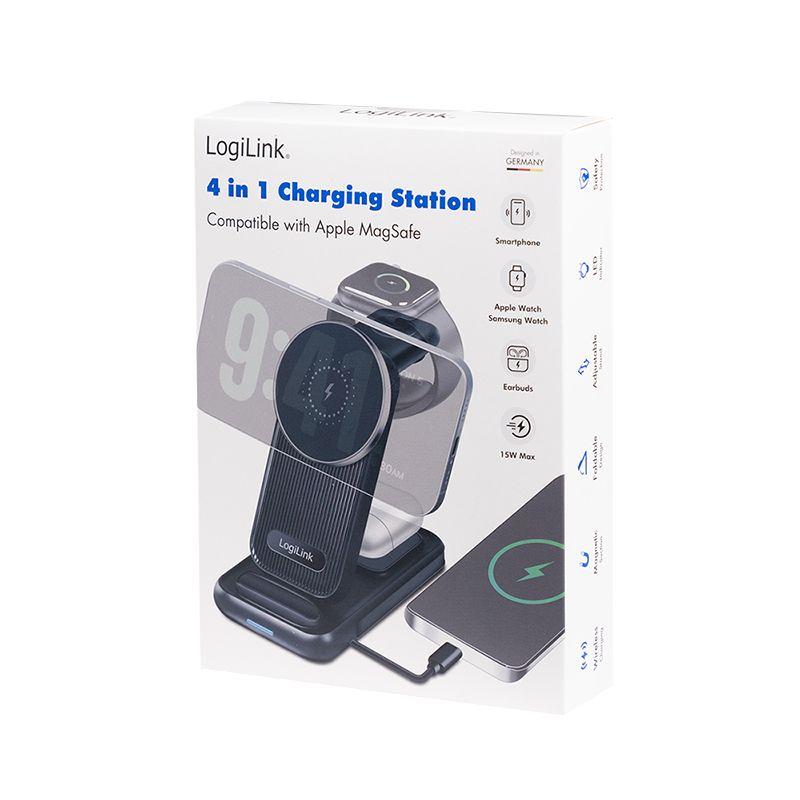 Estação de Carregamento Sem Fios LOGILINK PA0292 (20,5 W - Apple - Preto), miniatura 8