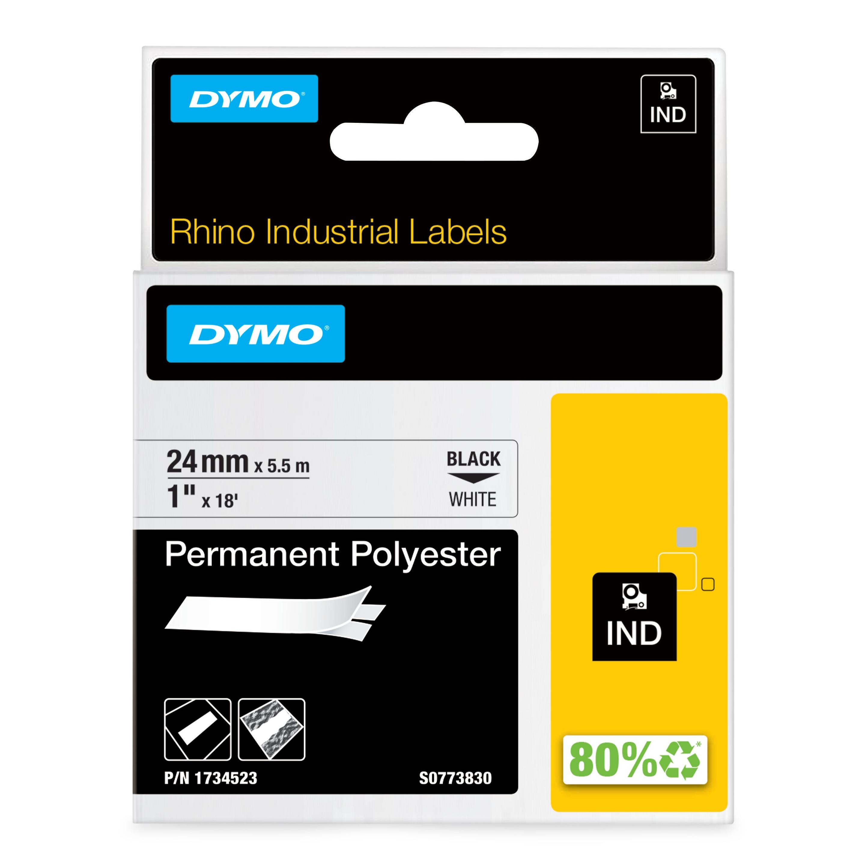 Fita de Etiquetagem DYMO Rhino S0773830 (Preto sobre Branco)