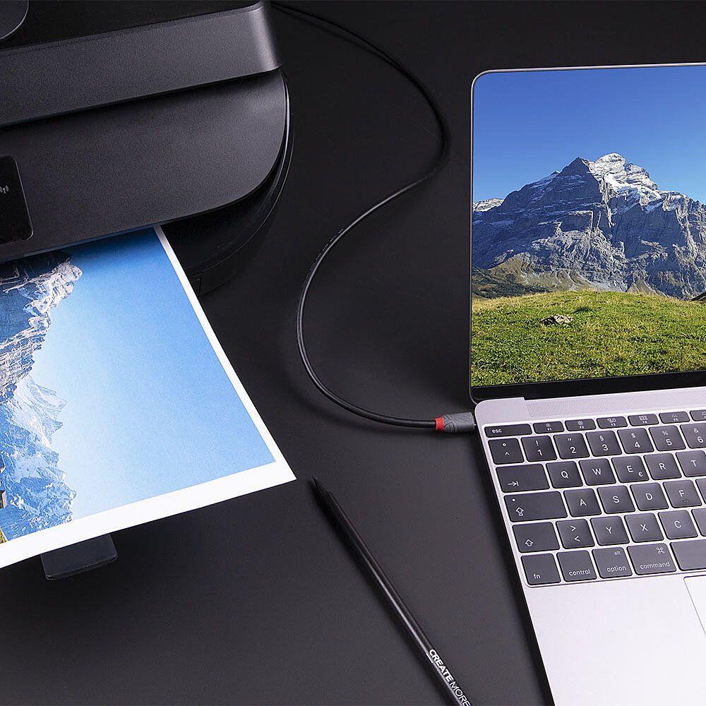 Cabo USB-C para USB-B LINDY 36666 (1 m - USB B - USB C - Preto) — miniatura 3