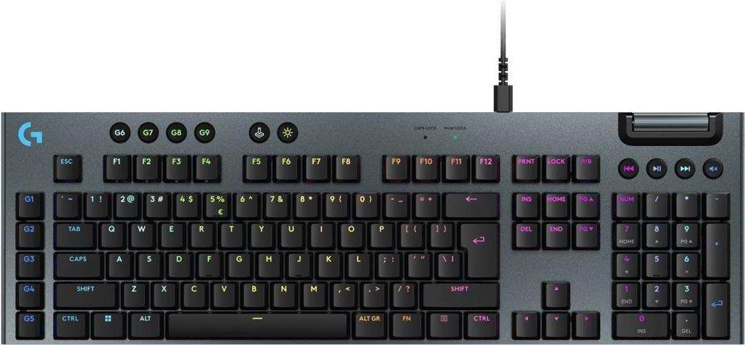 Teclado LOGITECH G915 X Wired (Inglês - Mecânico - Tamanho completo - Preto)