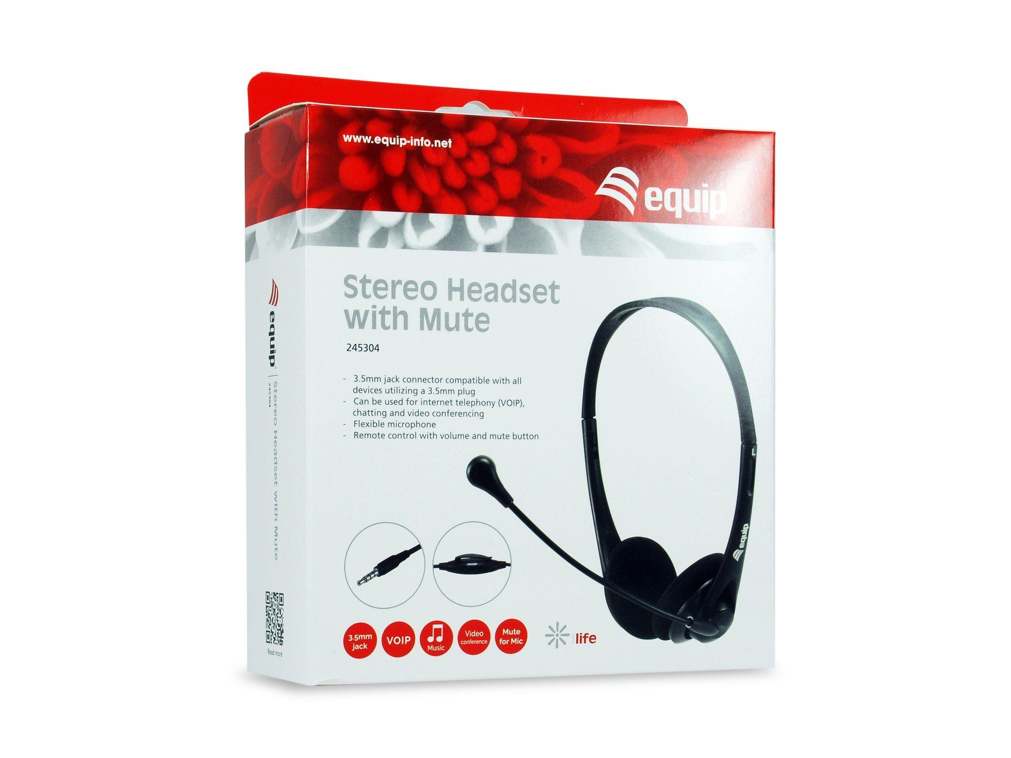 Headset EQUIP 245304 (Binaural - Com fios - Supra-aural - Preto) — miniatura 4