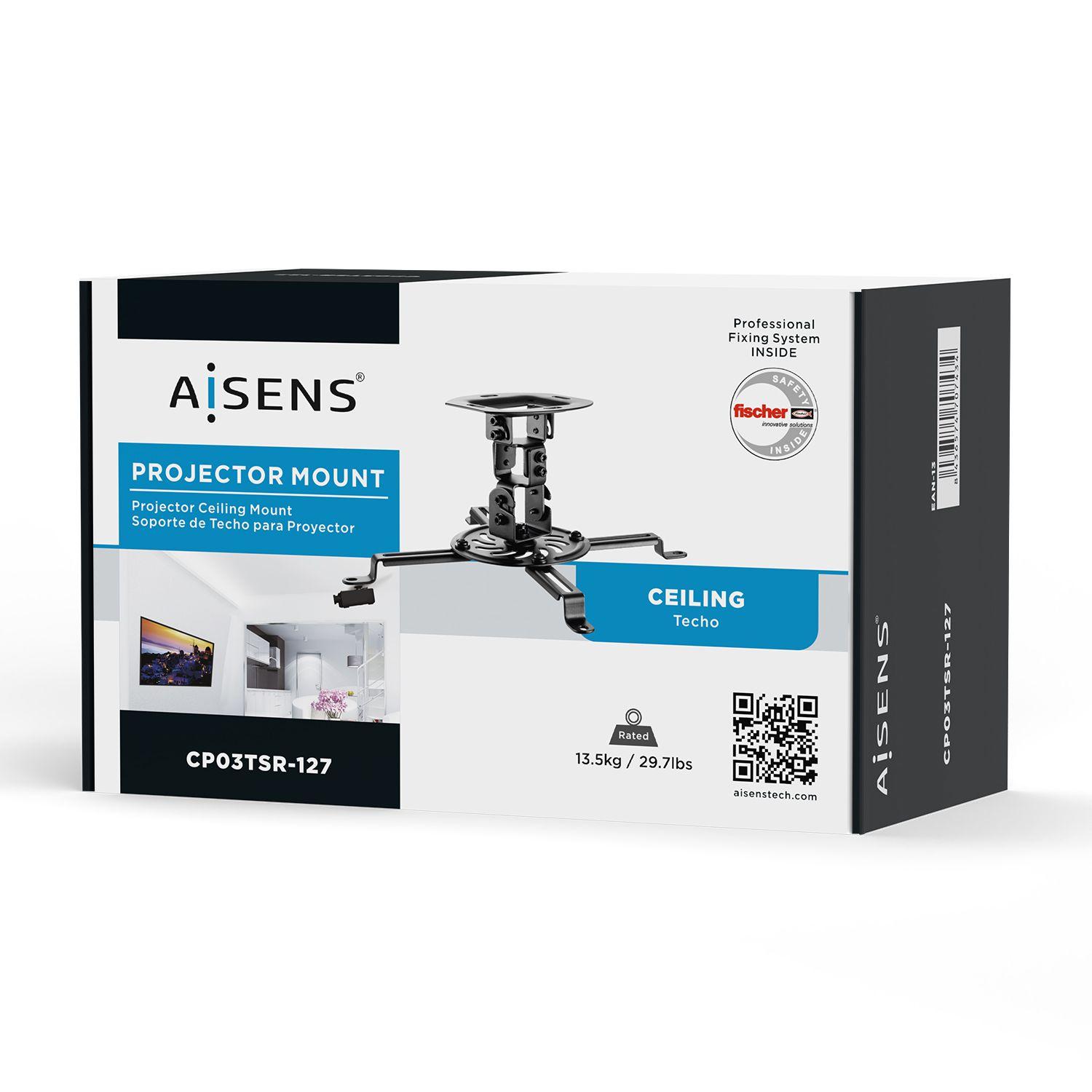 Suporte de Teto para Projetor AISENS CP03TSR-127 (320 x 320 mm - 54 x 54 mm - 13,5 kg - Preto), miniatura 5