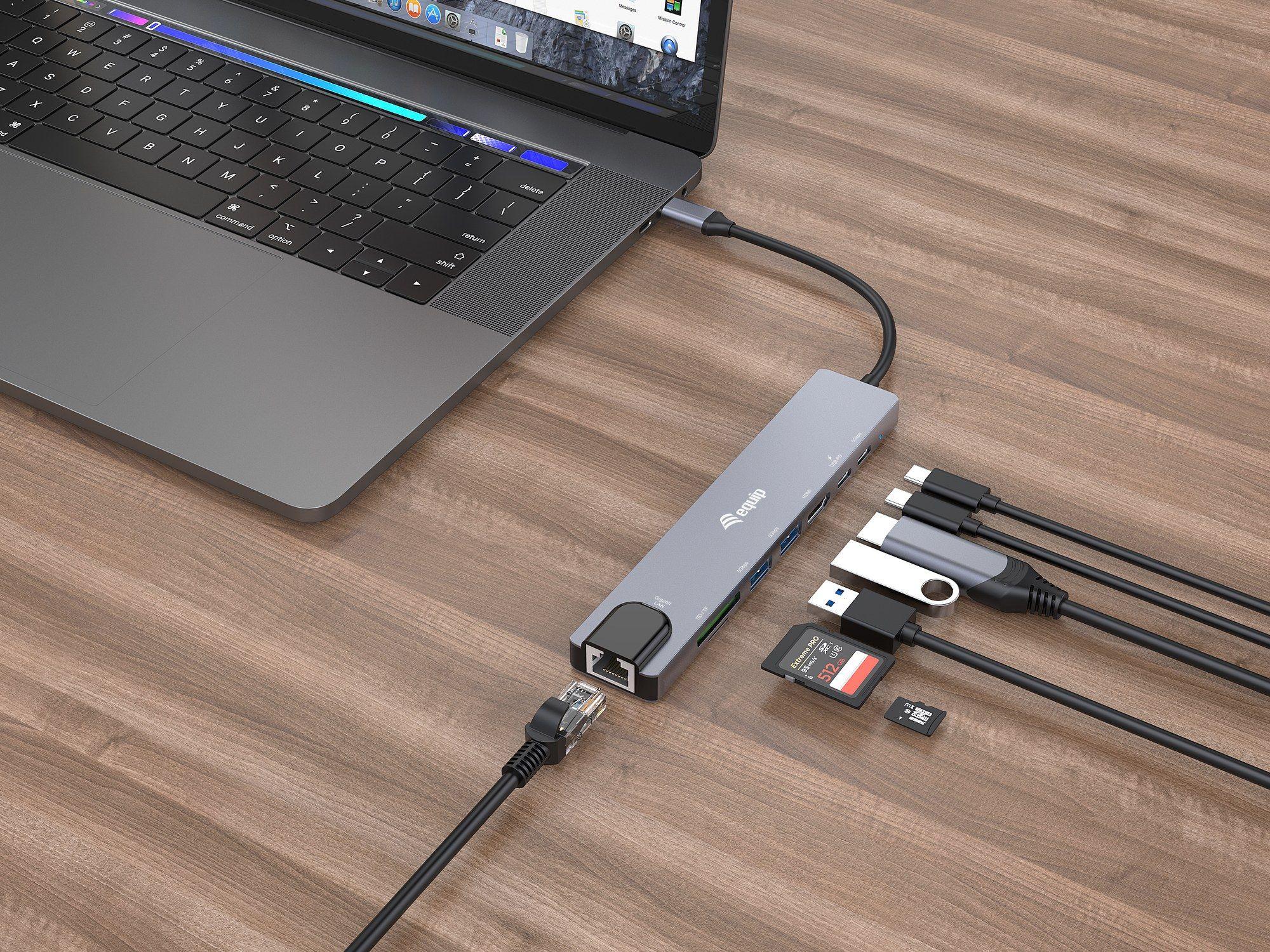 Base de Ligação e Replicador de Portas EQUIP 133497 (0,25 m - USB Type-C - Preto/Cinzento) — miniatura 3