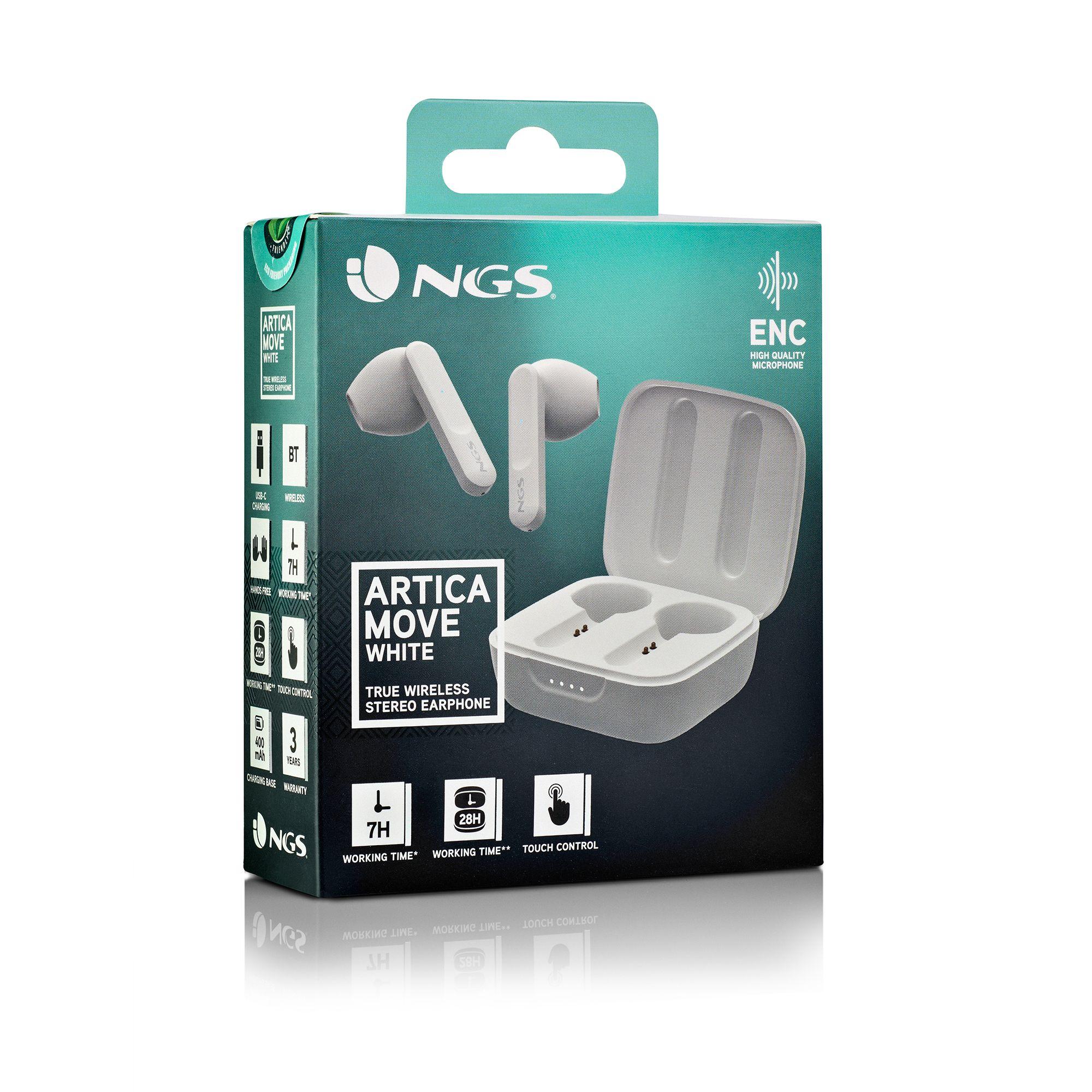 Auscultadores NGS Artica Move (Binaural - Sem fios - Intra-aural - Branco), miniatura 8