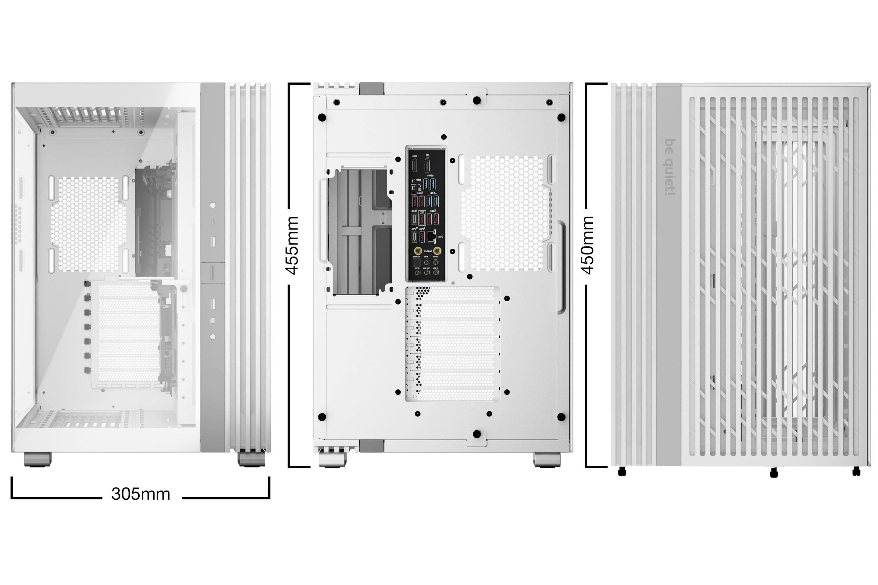 Caixa PC BE QUIET Light Base 600 DX (ATX, micro ATX, Mini-ATX - ATX, PS2 - Midi Tower - Branco) — miniatura 2