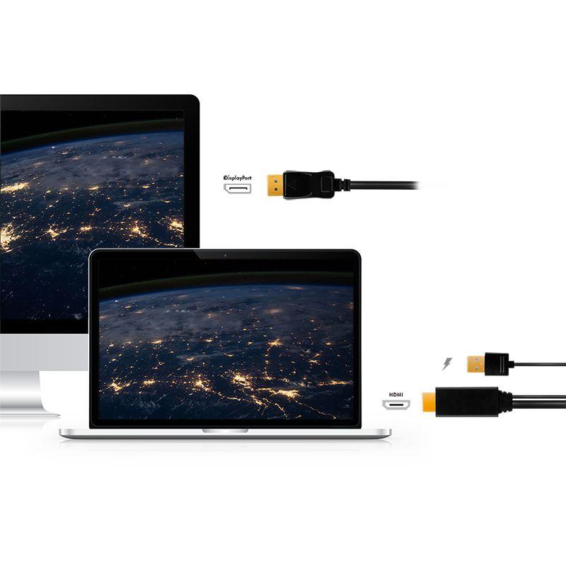 Cabo Adaptador HDMI para DisplayPort LOGILINK CH0091 (2 m - 30 Hz - HDMI + USB Type-A - Preto), miniatura 4