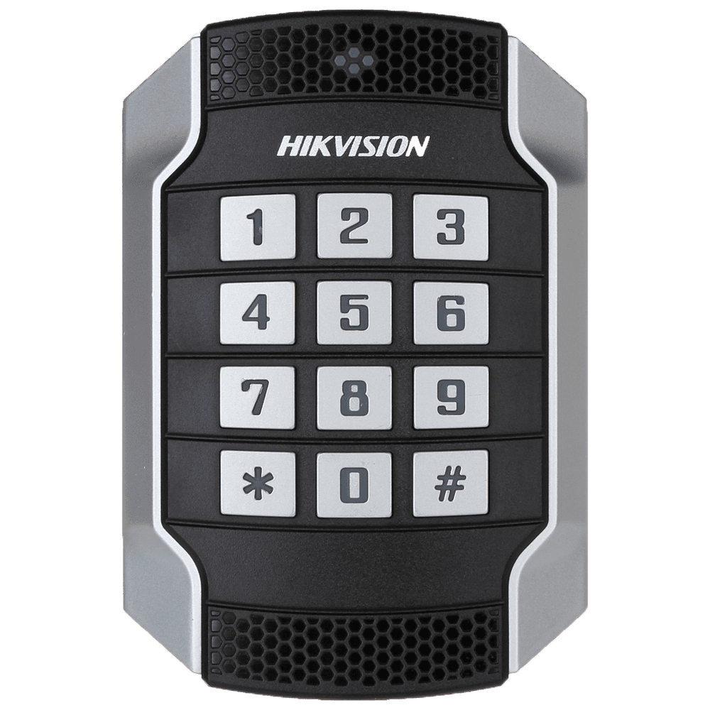 Leitor de Controlo de Acessos HIKVISION DS-K1104MK (Cartão MIFARE e PIN - Wiegand 26/34 - RS-485 - IP65 - IK10)