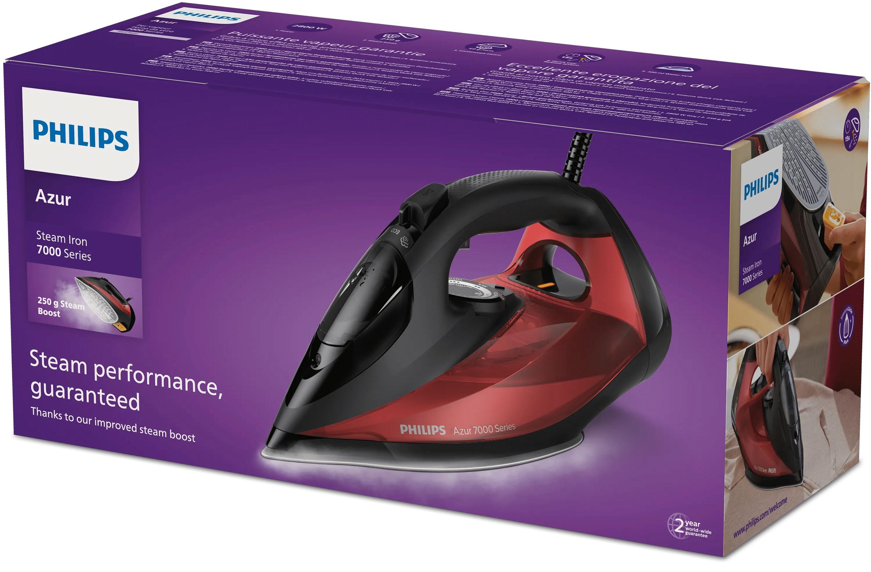Ferro de Engomar PHILIPS DST7022/40 (2800 W - 0,3 l - Base SteamGlide Plus - Preto) — miniatura 4