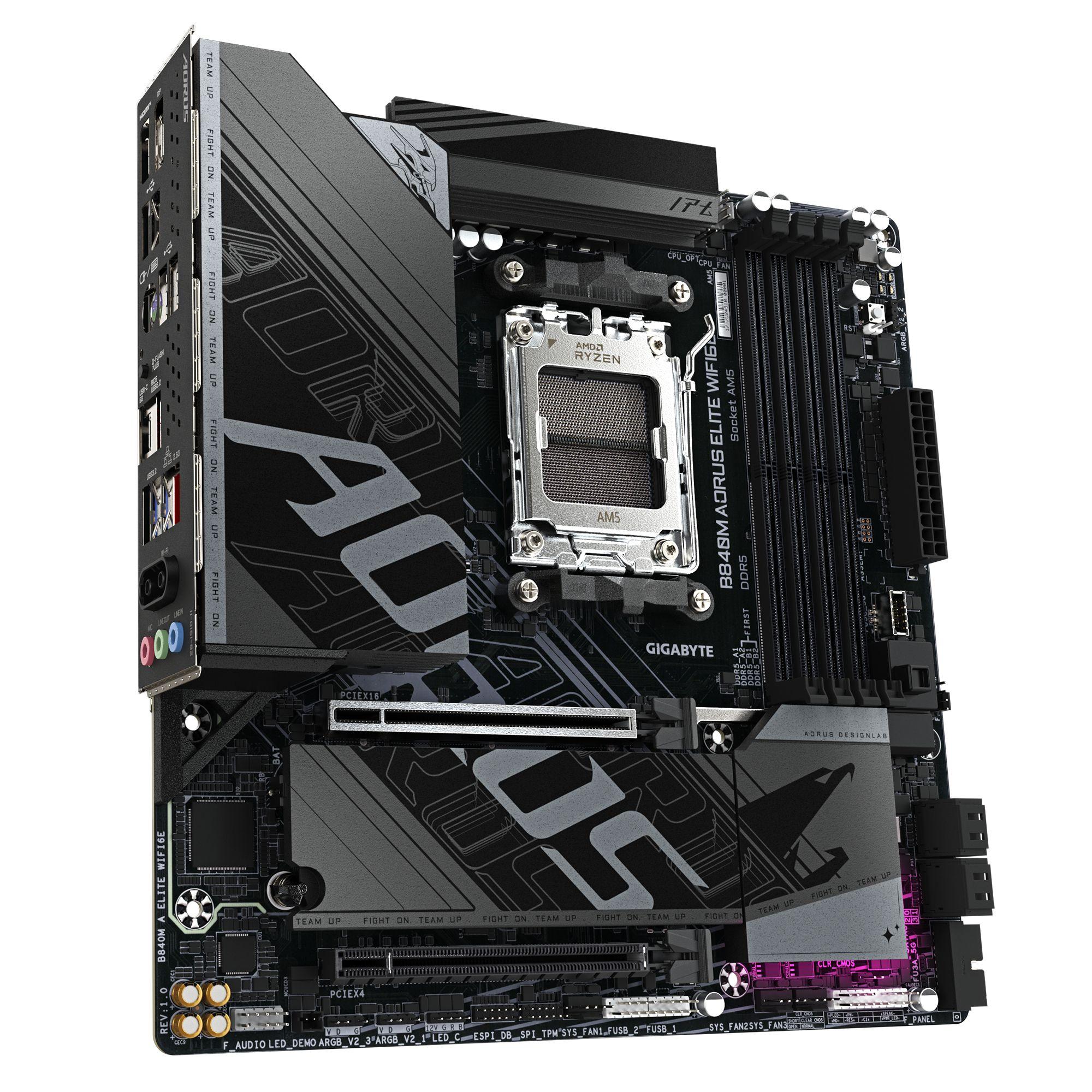 Motherboard GIGABYTE B840M AORUS ELITE WIFI6E (AM5 - micro ATX - Duplo canal - Castanho escuro), miniatura 3