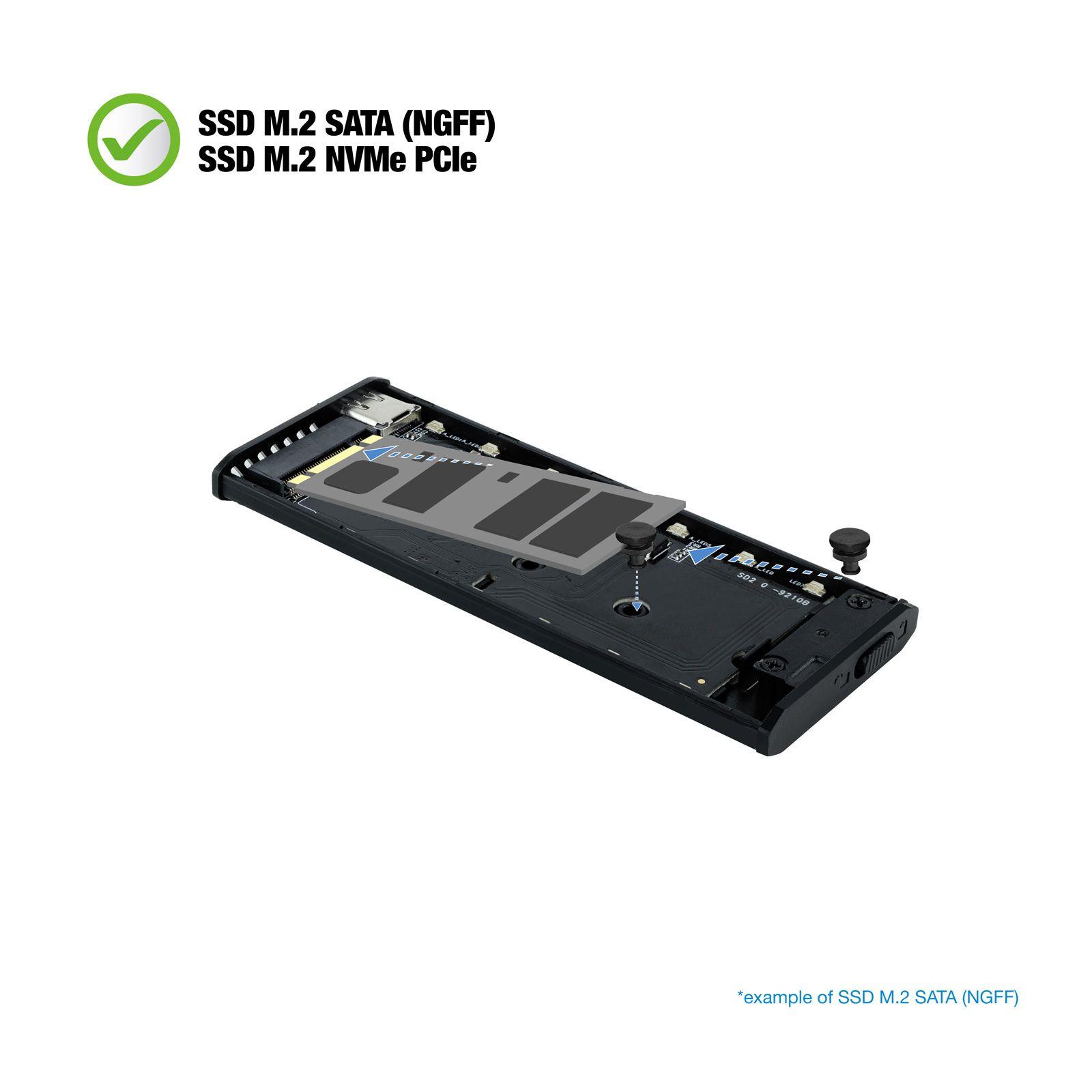 Caixa Externa SSD M.2 TOOQ Shinobi TQE-2222B (2 TB - PCI Express, SATA NVMe - Preto) — miniatura 4