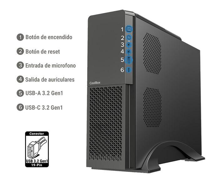Caixa de Computador COOLBOX T313 Slim (Micro ATX, Mini-ITX - SFX - Micro Tower Slim - Preto) — miniatura 10