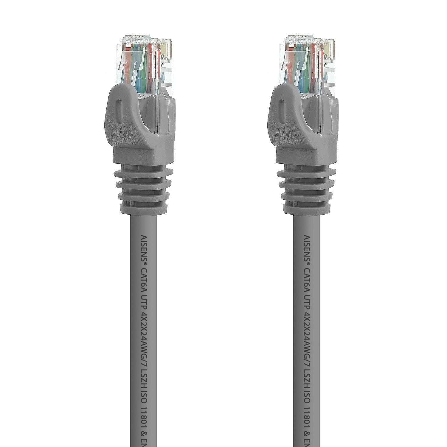 Cabo de Rede AISENS A145-0328 (3 m - Cat6A - RJ-45 - Cinzento), miniatura 2