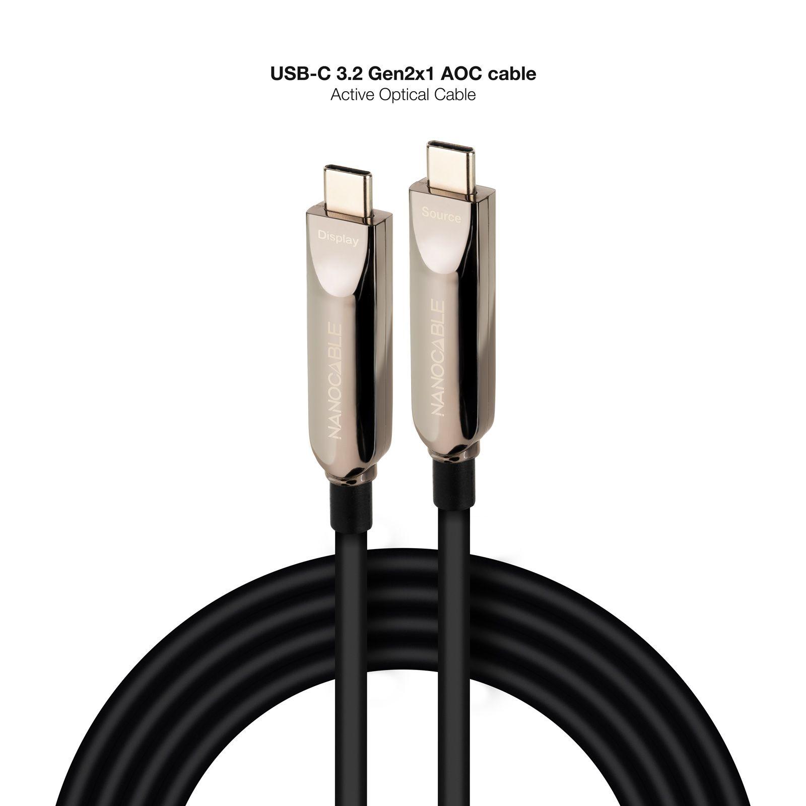Cabo USB-C NANOCABLE 10.01.4605 (5 m - USB-C - Preto) — miniatura 2