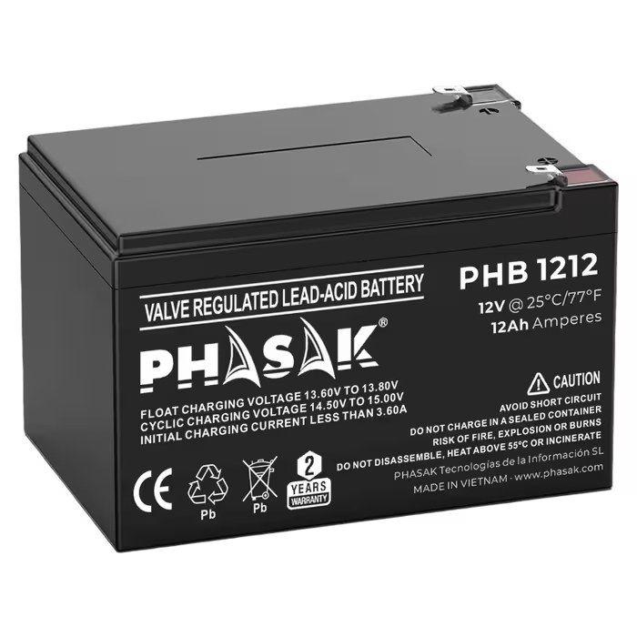Bateria para UPS PHASAK PHB 1212 (Preto) — miniatura 2