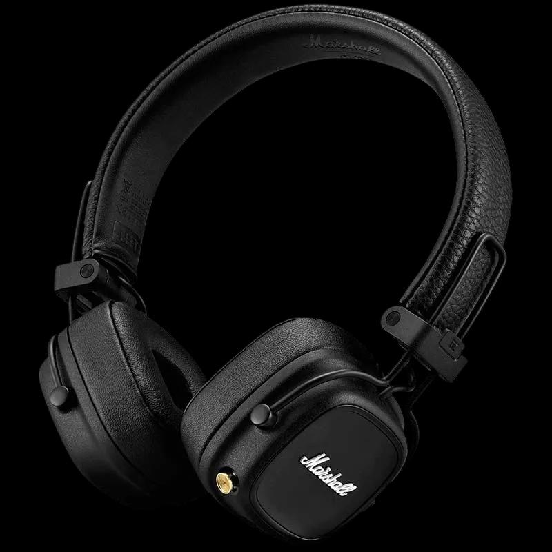 Auscultadores Bluetooth MARSHALL Major IV (Auscultadores on-ear fechados - Bluetooth e ligação com cabo - On-Ear - Preto)