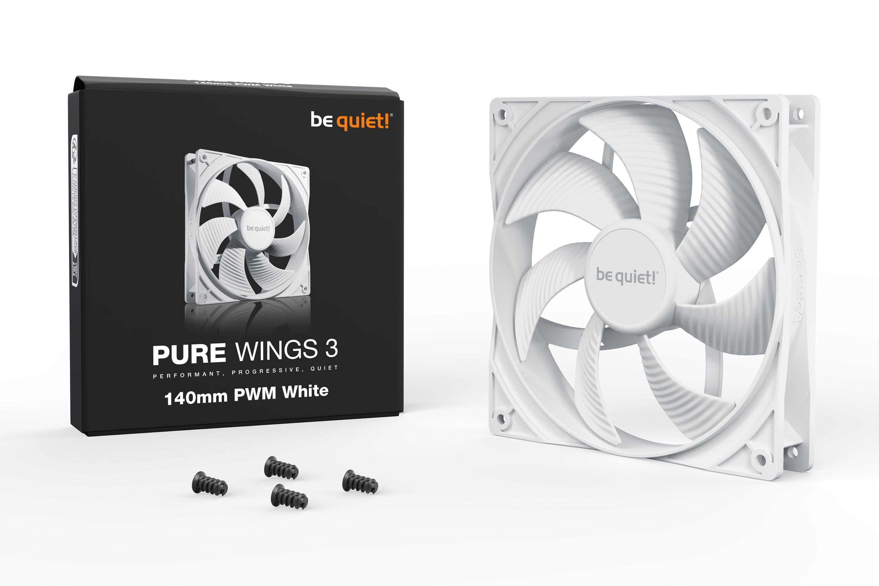 Ventoinha PC BE QUIET! Pure Wings 3 140mm PWM (14 cm - 3,6 W - Branco), miniatura 3