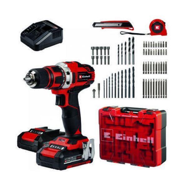 Berbequim Percutor a Bateria EINHELL TE-CD 18/40 Li-i +64 (18 V - Bateria - Iões de lítio - Preto e Vermelho)