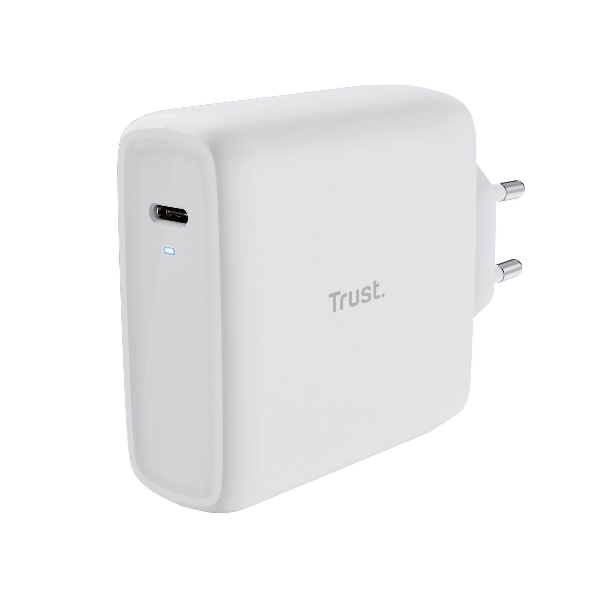 Carregador de Parede USB-C TRUST Maxo 25140 (Altura 7 cm - Branco)
