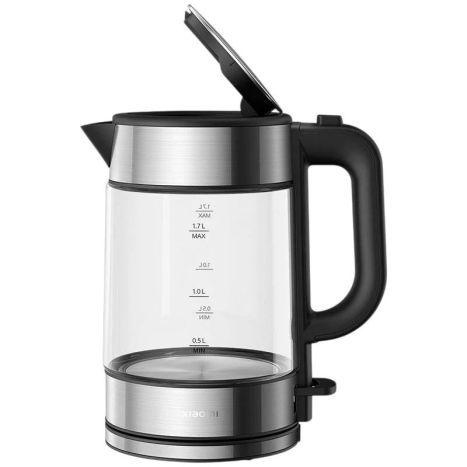 Jarro Elétrico XIAOMI Mi Electric Glass Kettle BHR7423EU (1850-2200 W - 1,7 l - Vidro - Preto e Transparente)