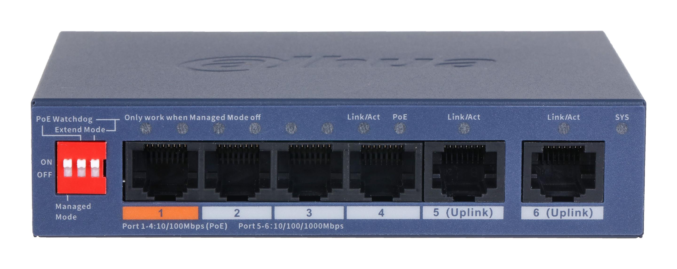 Switch DAHUA CS4006-4ET2GT-60 (Gigabit Ethernet - 10, 100, 1000 Mbit/s - 4 MB - Azul), miniatura 2
