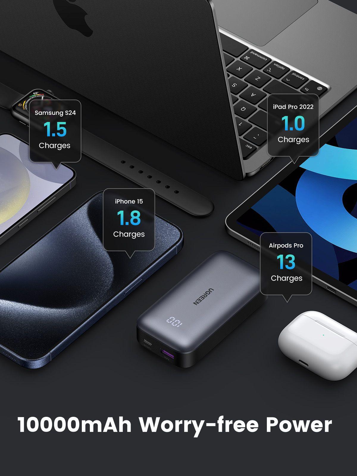 Mini Powerbank UGREEN PB502 (10 000 mAh - Power Delivery e Quick Charge - USB-C - Cinzento), miniatura 9