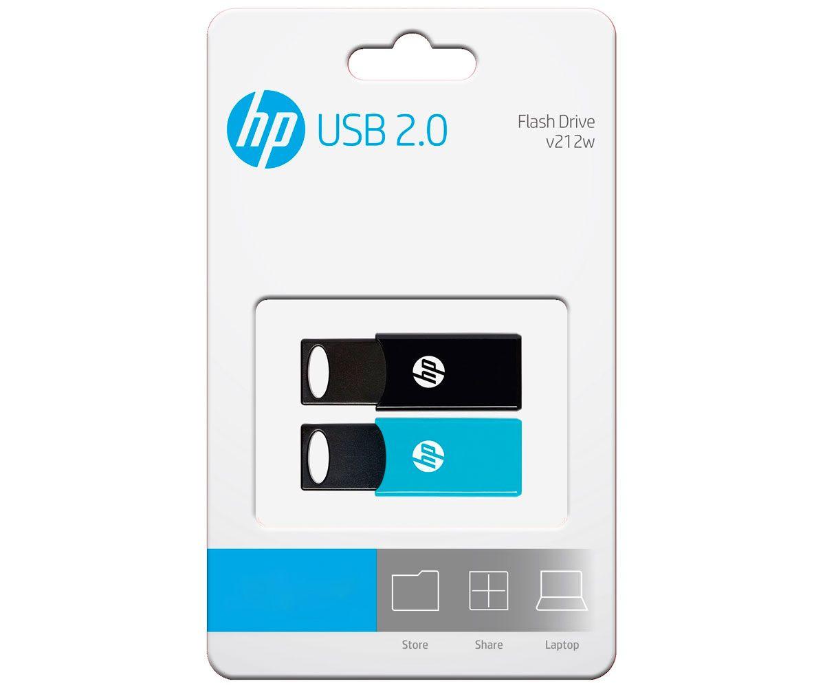 Pen USB HP HPFD212-64-TWIN (Sleeve - USB Type-A - 14 MB/s - Preto/Azul)