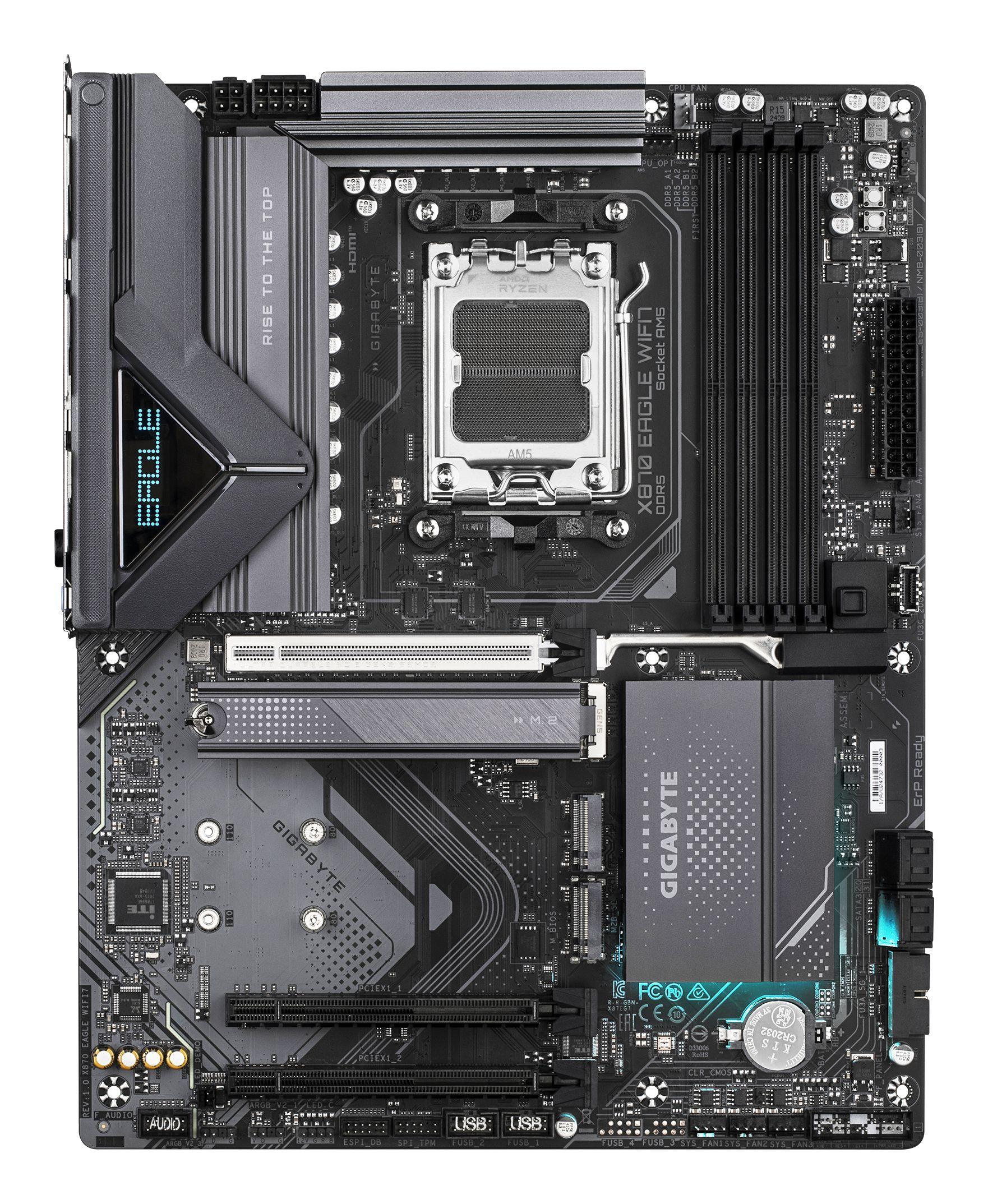 Motherboard GIGABYTE X870 EAGLE WIFI7 (AM5 - ATX - Duplo canal - Preto), miniatura 2
