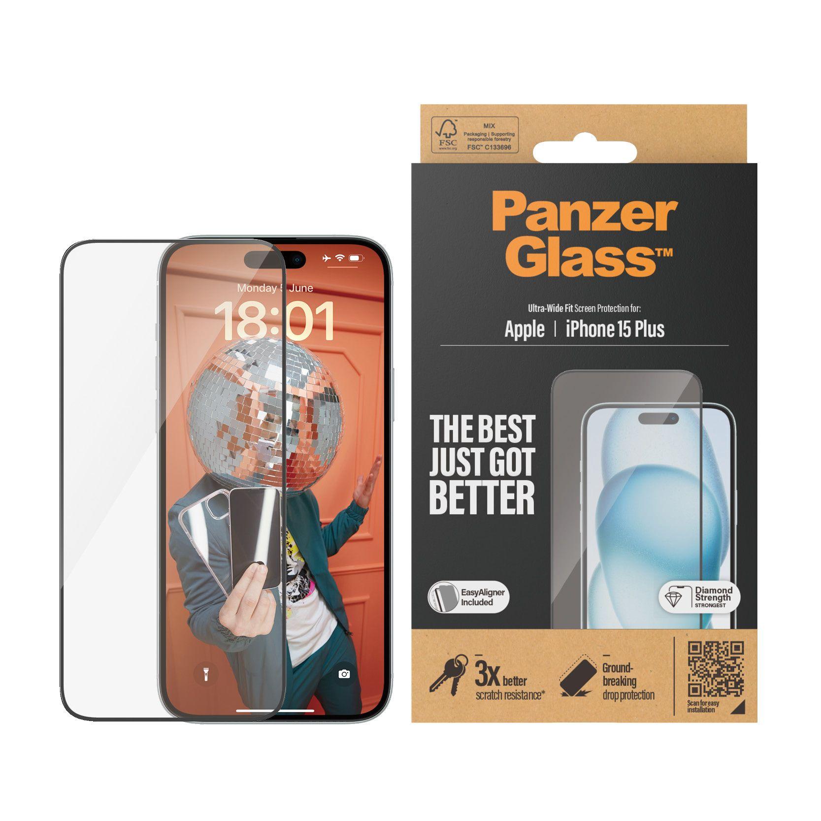 Película de Proteção de Ecrã PANZERGLASS 2811 para iPhone 15 Plus (Apple - Transparente) — miniatura 4