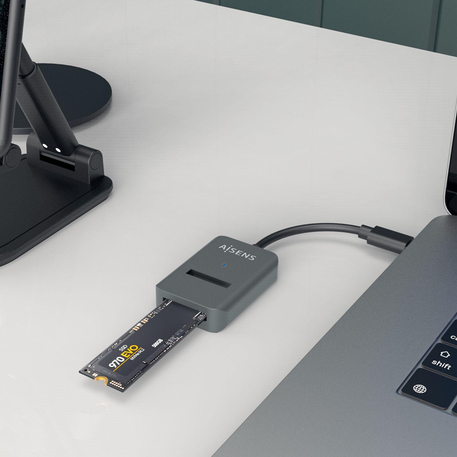 Caixa Externa M.2 AISENS ASUC-M2D012-GR (2 TB - M.2 - USB Type-C - Cinzento) — miniatura 5