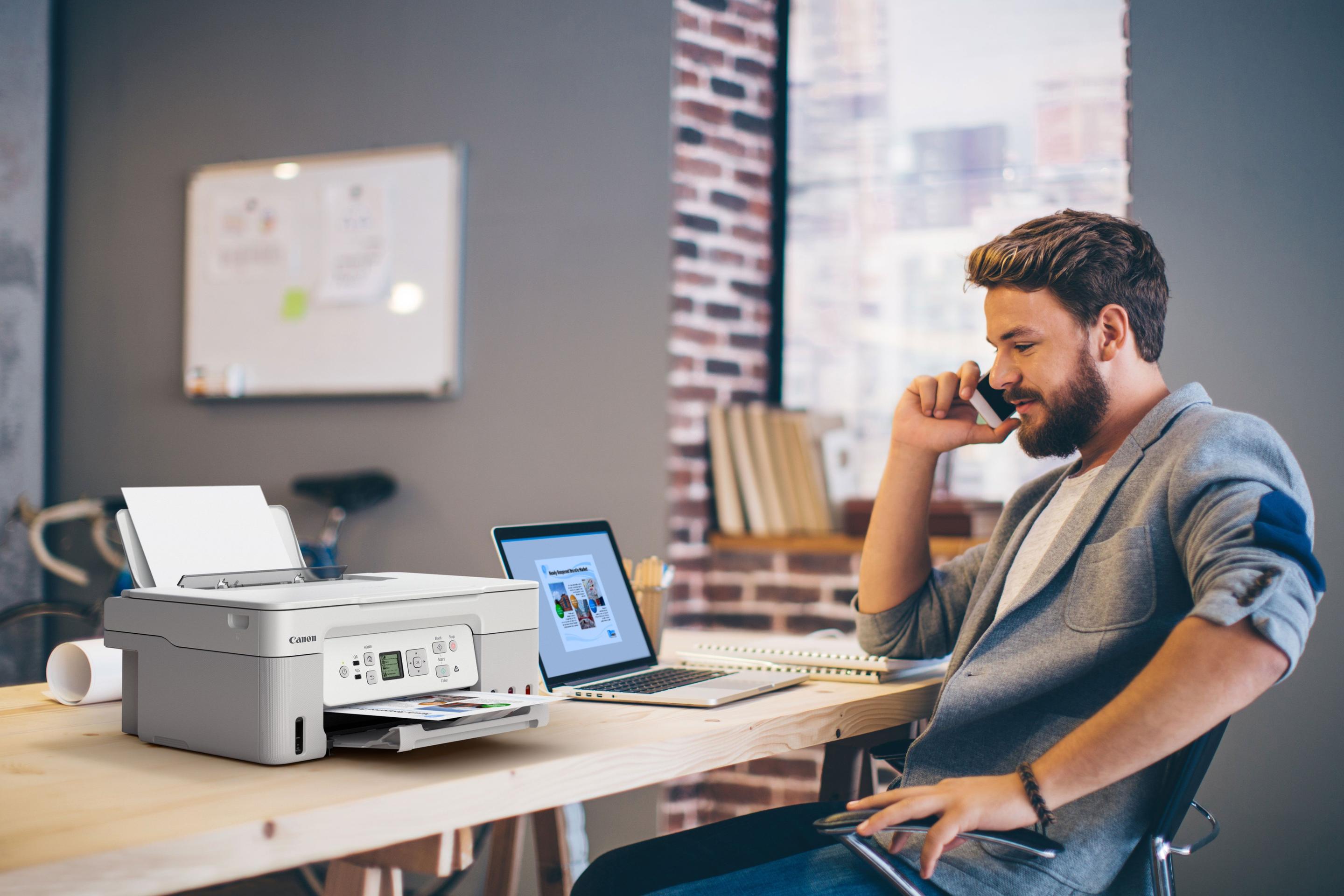 Impressora Multifunções CANON PIXMA G3571 MegaTank (A4 - Impressão a cores - 100 folhas - Branco), miniatura 3