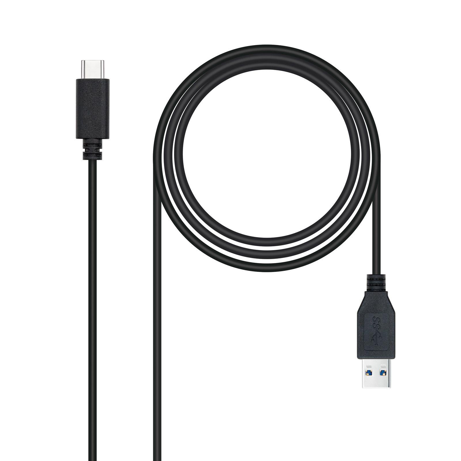 Cabo USB-C para USB-A NANOCABLE 10.01.4002 (2 m - USB A - USB C - Preto)