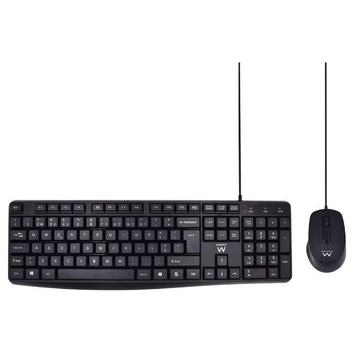 Conjunto Teclado e Rato EWENT EW3007 (Português - Membrana - Tamanho completo - Preto), miniatura 3