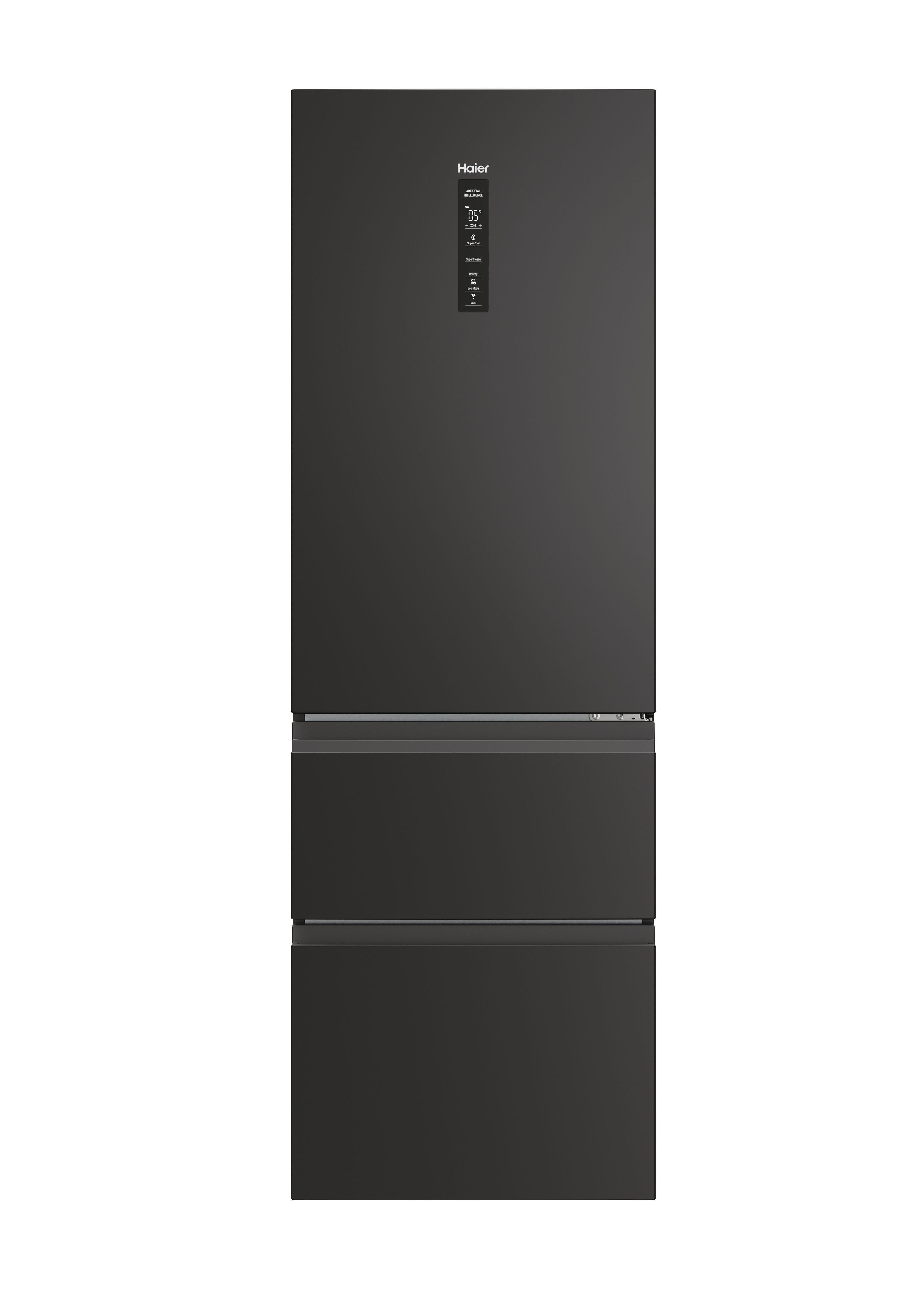 Frigorífico Combinado Independente HAIER HTW5618DNPT (360 l - hOn - 185x59,5x66,7 cm - Preto)