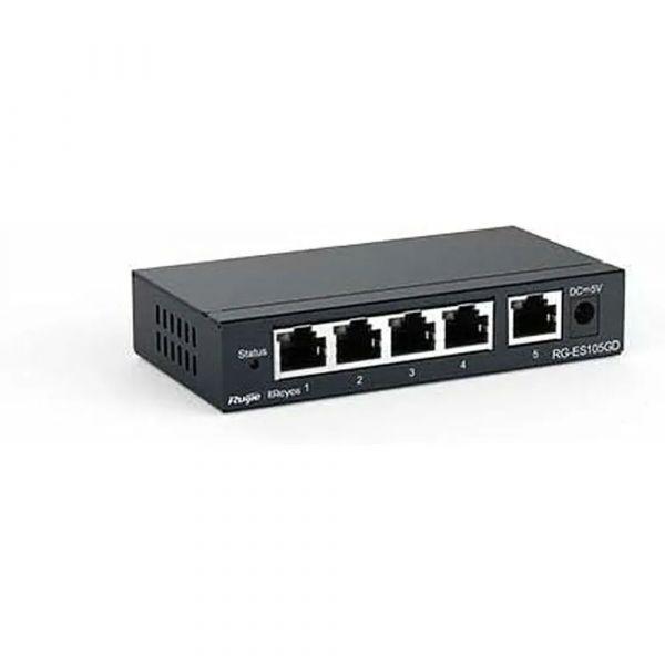 Switch REYEE RG-ES105GD (RJ45 - 10/100/1000 Mbps - Prateado), miniatura 2