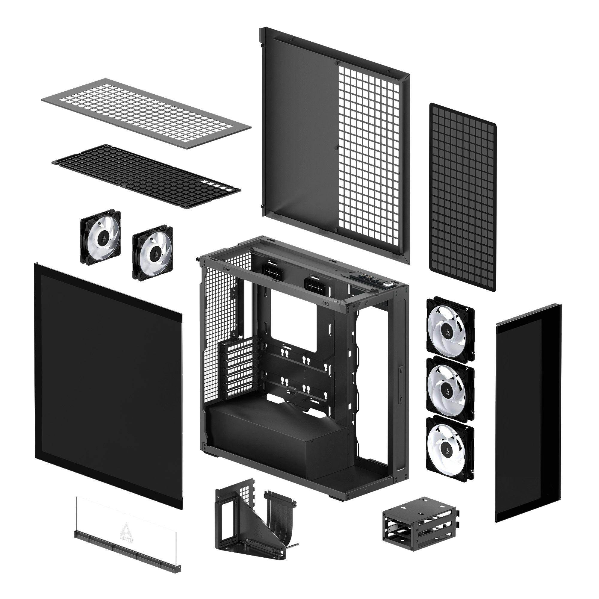 Caixa PC ARCTIC Xtender VG (E-ATX - Midi Tower - Metal, Vidro temperado - Preto Espelhado) — miniatura 12