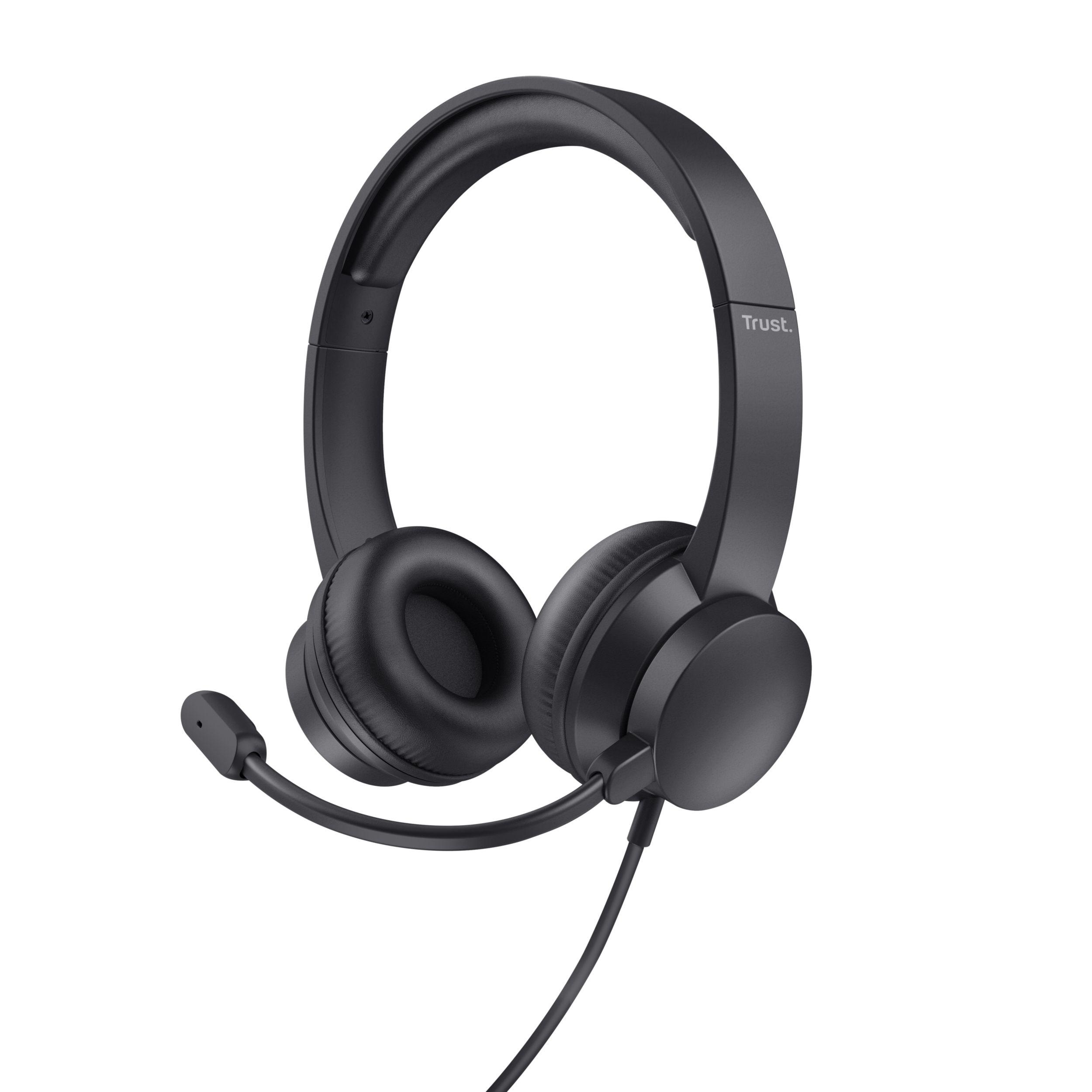 Headset TRUST HS-201 (Binaural - Com fios - Supra-aural - Preto)