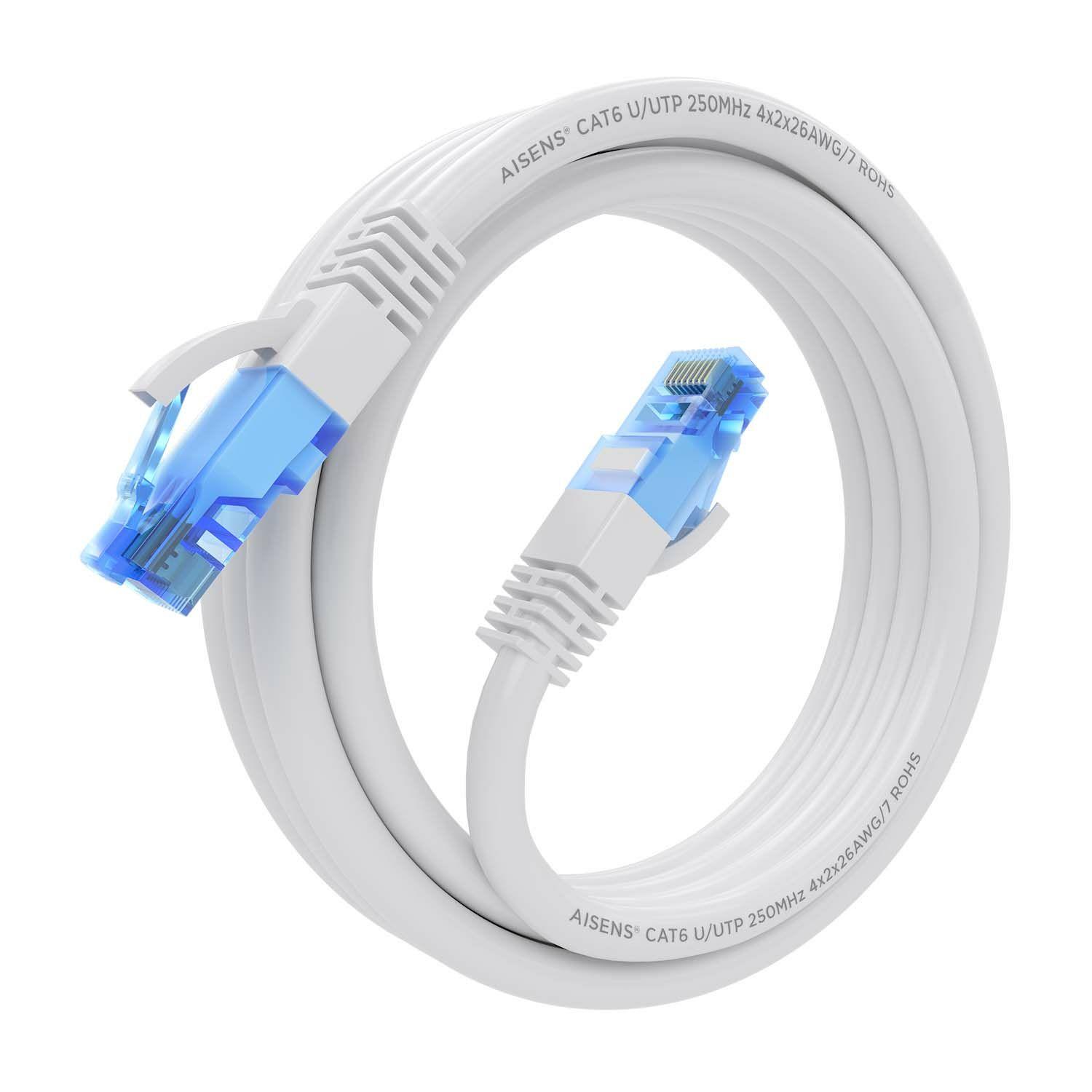 Cabo de Rede AISENS A135-0821 (2 m - Cat6 - RJ-45 - Branco) — miniatura 2