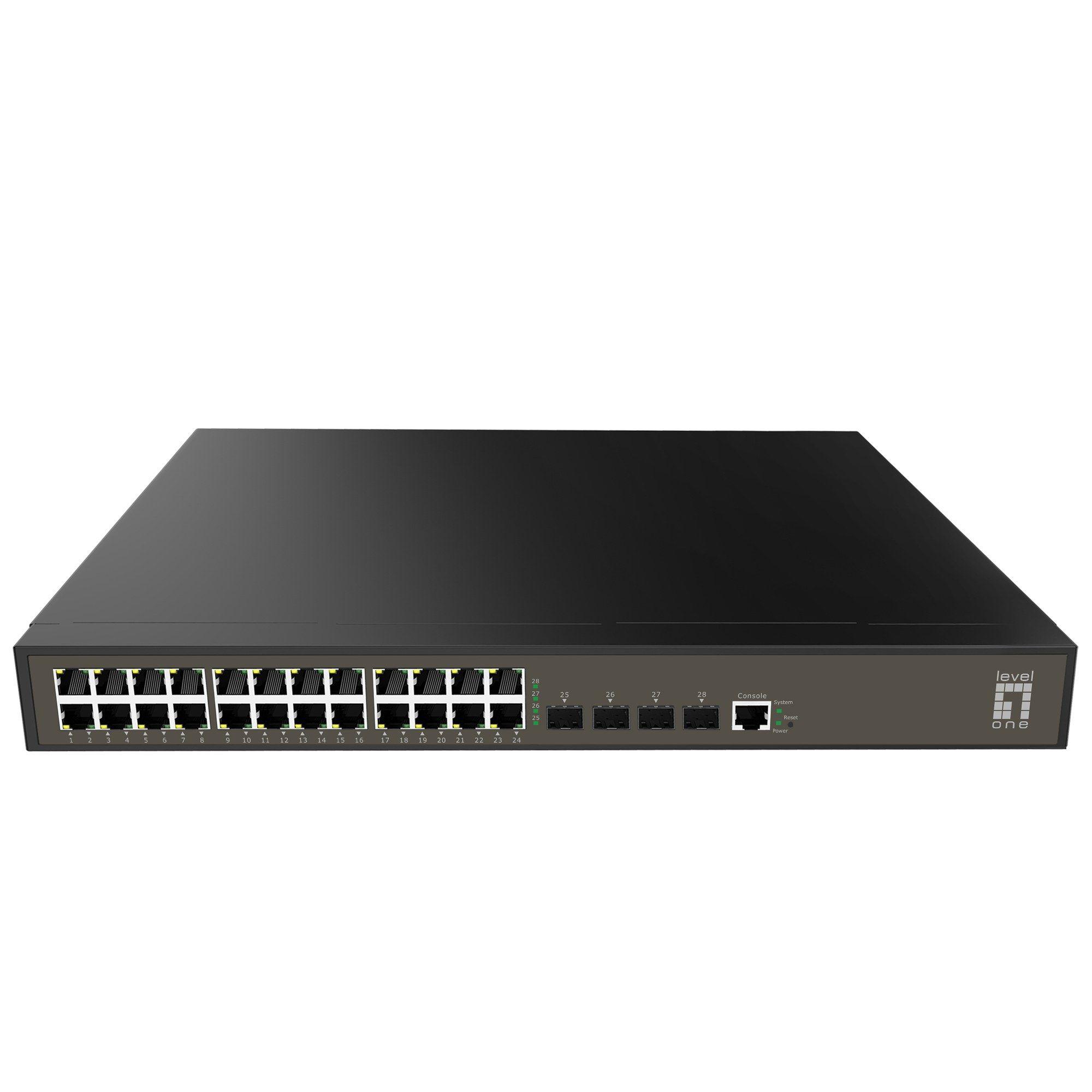 Switch Gerido LEVELONE GEL-2871 (Gigabit Ethernet - 1000 Mbit/s - 12 MB - Preto)