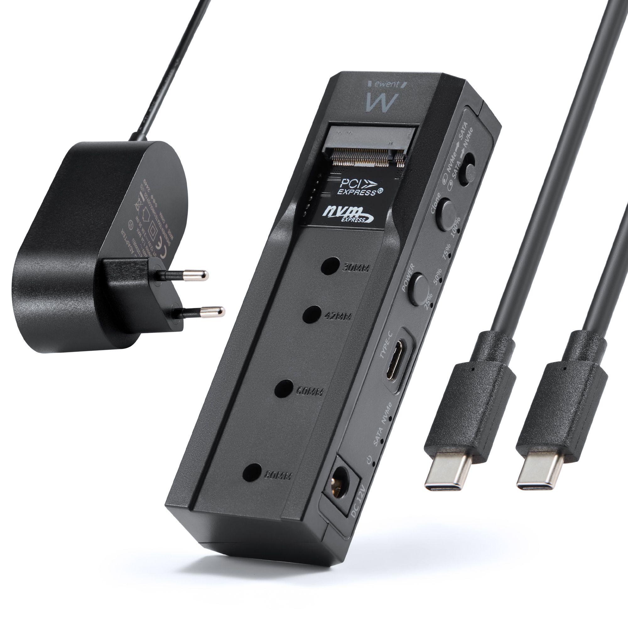 Dock Station Clonadora EWENT EW7065 (M.2 - Preto)
