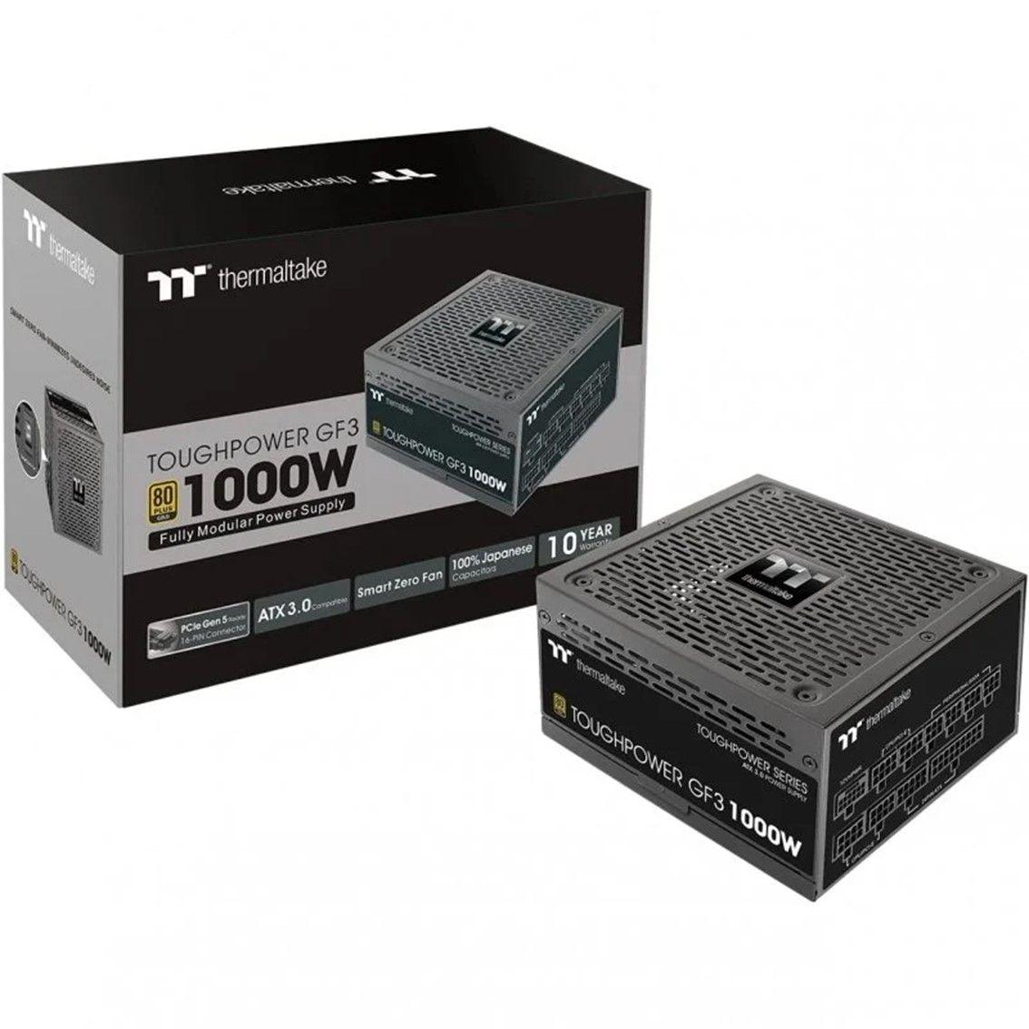 Fonte de Alimentação THERMALTAKE Toughpower GF3 (ATX - 1000 W - 80 PLUS Gold - Preto)