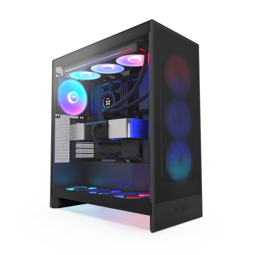 Caixa PC NZXT H7 Flow RGB (ATX, EATX, micro ATX, Mini-ITX - ATX, SFX, SFX-L - Midi Tower - Preto)