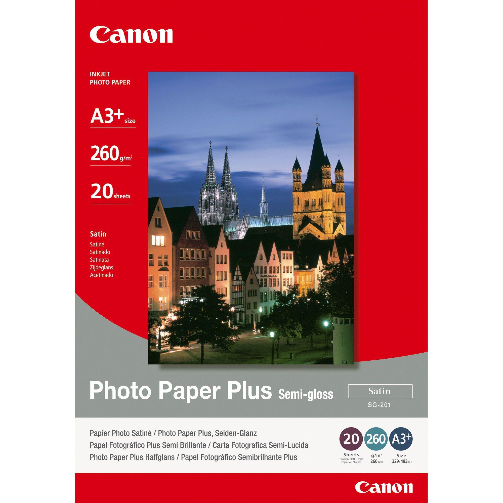 Papel Fotográfico CANON Photo Paper Plus SG-201 (A3+ - 20 folhas - 260 g/m²)