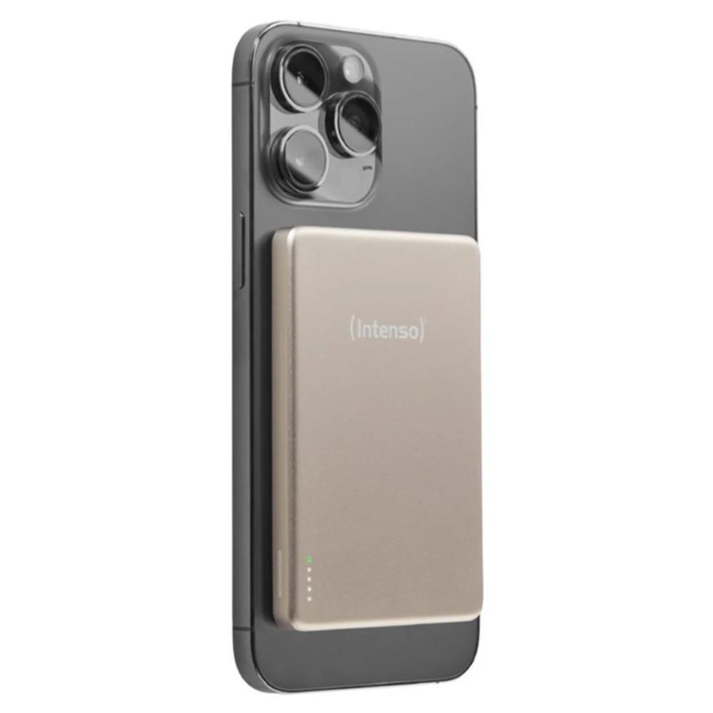 Powerbank Magnética INTENSO MW5000 MagSafe (5000 mAh - 20 W - Sim, até 15 W - Champanhe)