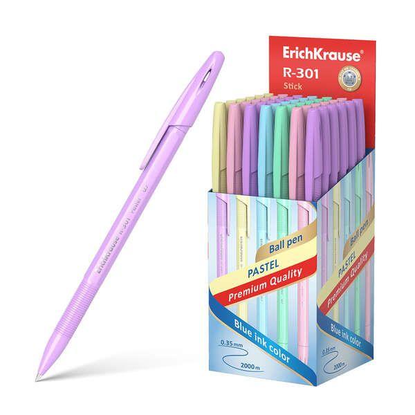 Caneta de Esferográfica ERICHKRAUSE R-301 Pastel (Tinta Azul)