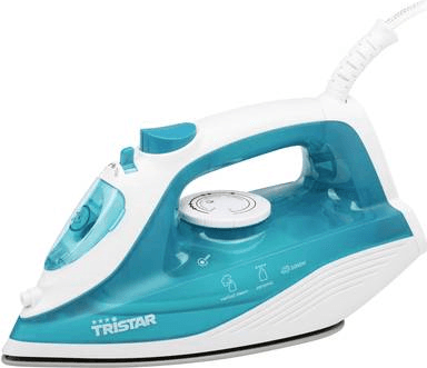 Ferro de Engomar a Vapor TRISTAR ST-8300 (2000 W - 0,21 l - Base de cerâmica - Turquesa e Branco)