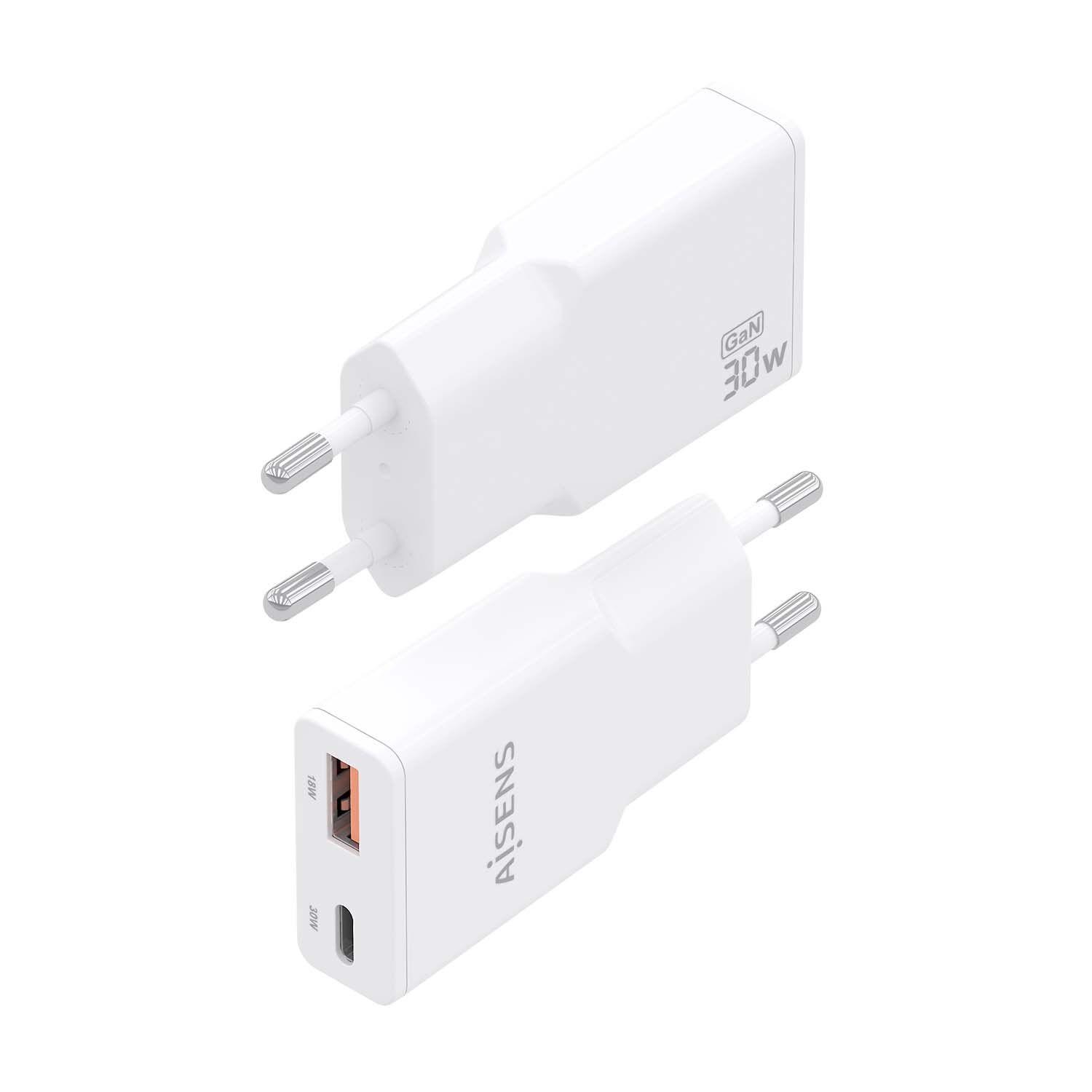Carregador de Parede AISENS ASCH-30W2P046-W (30 W - Branco), miniatura 3