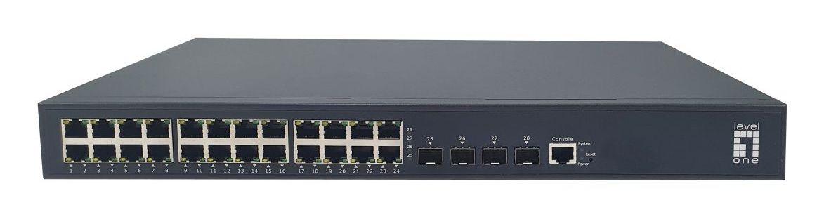 Switch Gerido PoE+ LEVELONE GTP-2871DP (Gigabit Ethernet - 1,5 MB - 128 Gbit/s - Cinzento)
